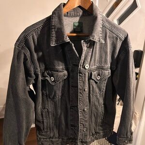 Oversized faded black jean jacket looks sick